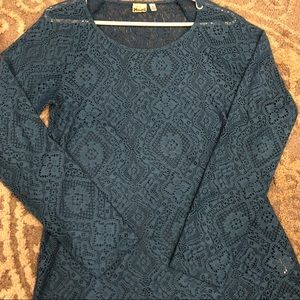 Long sleeve Mudd see through blouse